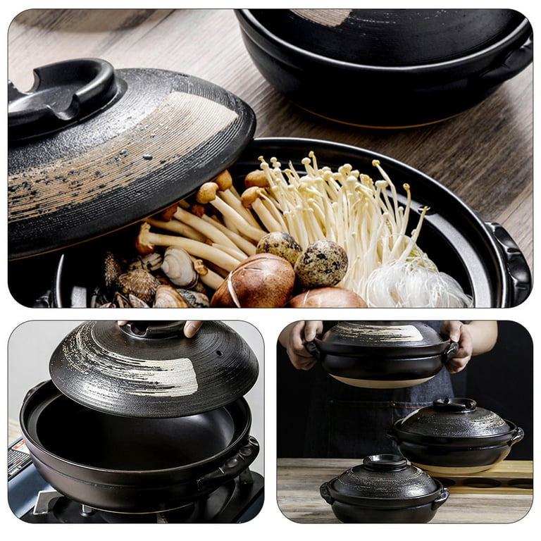 BALWOO Korean Earthenware Pot Ttukbaegi, Ceramic Clay Cooking Pot Petalite  Casserole, Heat Resistant Ceramic Pot, Zero-Crack Stone Bowl Stockpot Soup