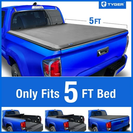 tyger auto t1 soft roll-up truck bed tonneau cover compatible with 2024 toyota tacoma | 5 (60 ) bed | tg-bc1t9204