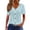 Sky Blue, variant on Round Neck Casual Loose Single Breasted Short Sleeved T Shirt Summer Fashion Clothing for Women