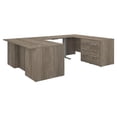 thumbnail image 1 of Scranton & Co Engineered Wood Height Adjustable U Shaped Desk in Modern Hickory, 1 of 7