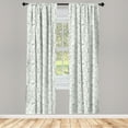 thumbnail image 3 of Ambesonne Grey and Mint Curtains, Rustic White Buds, Pair of 28"x95", Pale Mint Green White, 3 of 5