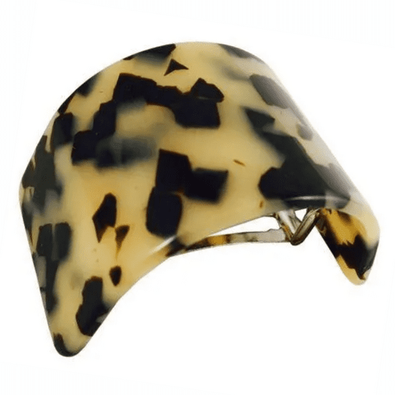 French Amie Half Circle Curved White Tokyo Handmade Celluloid Hair Clip Barrette