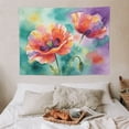 thumbnail image 4 of Watercolor Poppy Flower Tapestry, Vibrant Floral Wall Hanging for Bedroom, Living Room, 40x30in, 4 of 8