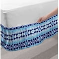 thumbnail image 2 of Ethnic Bed Skirt, Pattern in Blue Shades Psychedelic Batik Design, Elastic Bedskirt Dust Ruffle Wrap Around for Bedding Decor, 4 Sizes, Pale Blue Navy Blue, by Ambesonne, 2 of 2