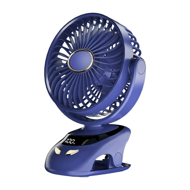 Ventilador de escritorio USB, mini ventilador de mesa, ventilador pequeño, ventiladores de clip, para oficina de escritorio de dormitorio de camping 6000mAh Azul Gloria Ventilador pequeño