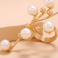 thumbnail image 6 of UDIYO Opening Ring Exaggerated Double Layer Faux Pearl Branch Women Ring Fashion Jewelry, 6 of 7