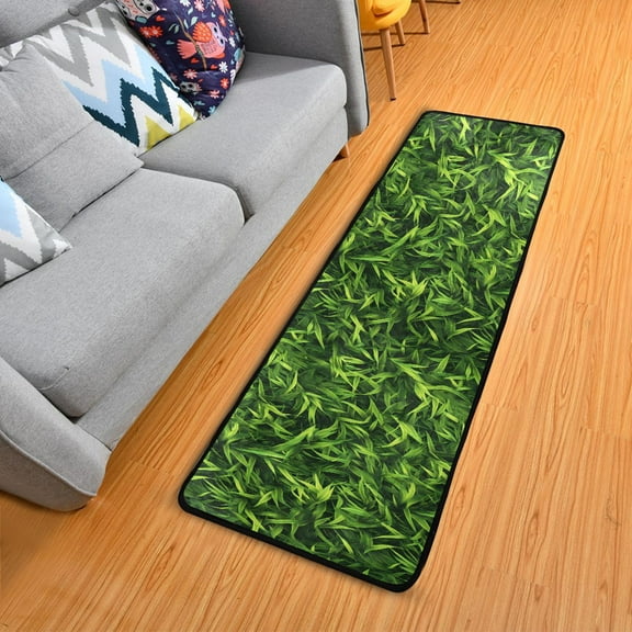 Grass Hallway Runner Rug 2'X6' Non-Slip Washable Carpet Runner Kitchen Entryway Laundry Bedroom