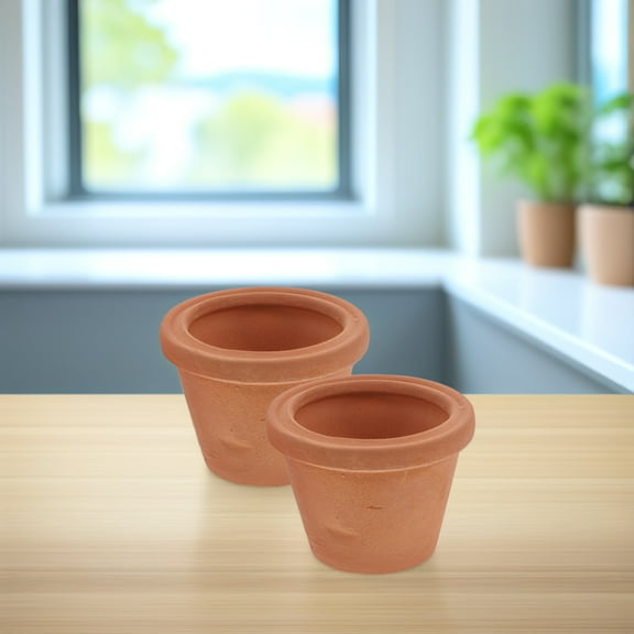 PBPBOX 2pcs Tiny Terracotta Pots - 1 Inch Small Mini Clay For Succulents And Crafts, Ideal For Indoor Garden Decor