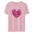 thumbnail image 4 of ICHUANYI Women's Shirts Fashion Casual Crew Neck Short Sleeve Tops Valentine's Day Print T-shirt Cloth New Trending, 4 of 6