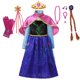 thumbnail image 2 of Disney-disfraz de Frozen 2 para niñas, vestido de princesa azul de manga larga para cumpleaños, Carnaval, Cosplay para niños, ropa de reina de la nieve Anna Fivean unisex, 2 of 2