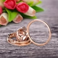 thumbnail image 3 of Milgrain Art Deco 3.05 Carat 7mm Cushion Cut Gemstone Morganite Trio Set Wedding Ring Engagement Ring On 10k Rose Gold Anniversary Ring Surprisingly Ring, 3 of 5