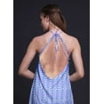 thumbnail image 2 of Bimba Robe Décontractée Teinture sur Nœuds Longue Dos Nu à Col Halter pour Femmes Imprimée Robe de Plage-Moyenne, 2 of 6