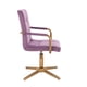thumbnail image 3 of Silla para tocador Euroluce Contemporary Design Terciopelo Purpura giratorio con brazos estructura cromo dorado base de cruz Altura ajustable, 3 of 4