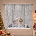 thumbnail image 4 of Christmas Themed Window Curtain 2 Piece, Irregular Polyester Drapes for Living Room Bedroom, Festive Holiday Window Decoration for Party Scene Layout, 4 of 7