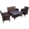4-Piece Brown Wicker Chat Set