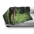 thumbnail image 3 of Tiger Soft Flannel Fleece Blanket, Siberian Large Feline at Zoo Wildlife at Captivity Unnatural Habitat Agressive Animal, Cozy Plush for Indoor and Outdoor Use, 70" x 90", Multicolor, by Ambesonne, 3 of 6