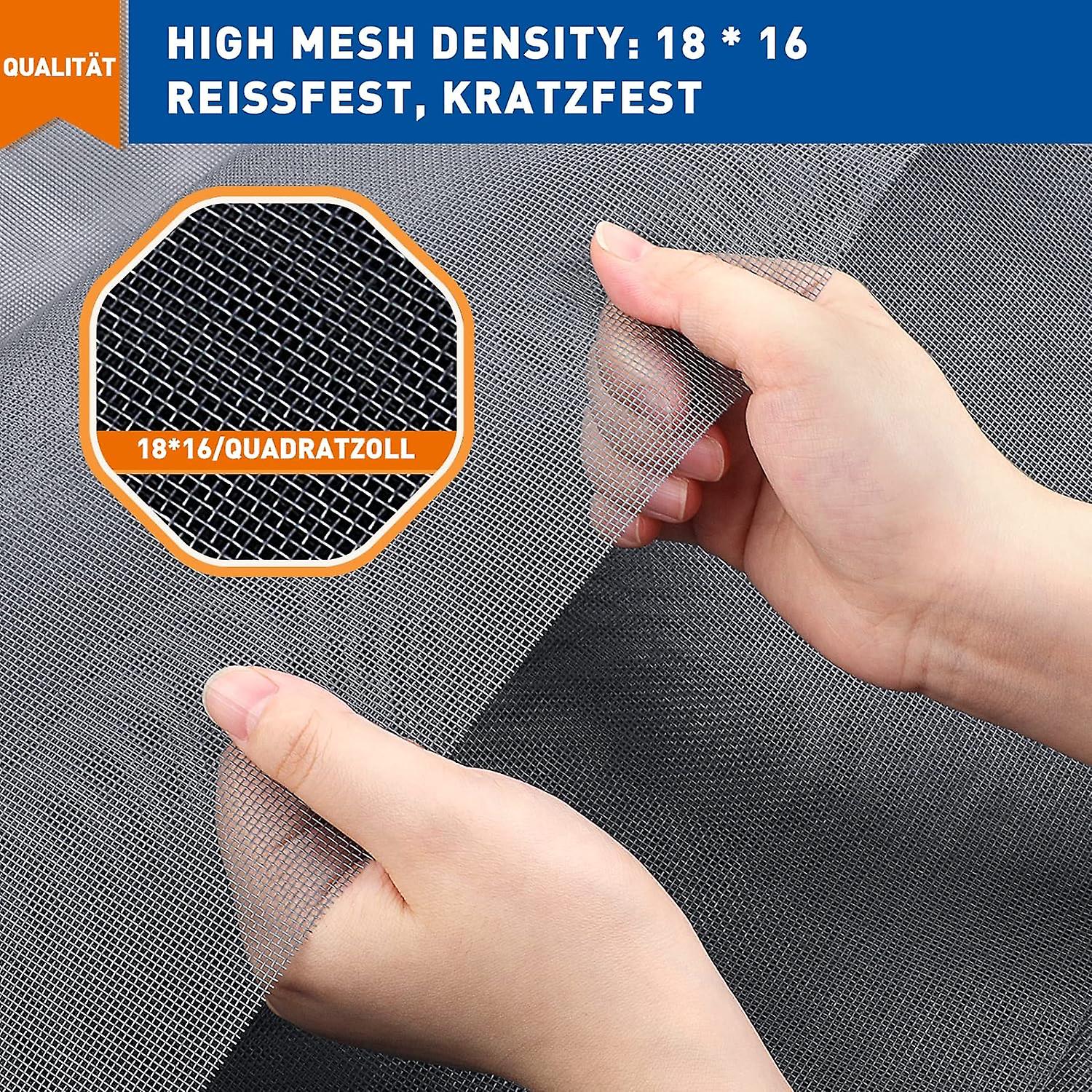Mosquito Net Roll 120 x 300 cm, Mosquito Net Fabric by the Meter for Windows, Adjustable and Durable Fibreglass, Grey,