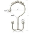 thumbnail image 2 of Shower Curtain Hooks Rust Resistant Shower Curtain Rings Metal Double Glide Rollers Shower Hooks For Bathroom Shower Curtain Rods Curtains, Set Of 12, Nickel, 2 of 7