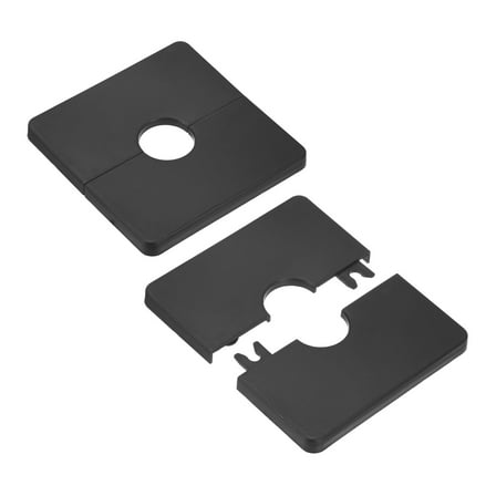 2-Pack Wall Split Flange, for 0.8 Inch/20mm OD Pipe ABS Escutcheon Plate Square Plumbing Cover Plates [Black]