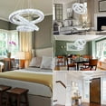 thumbnail image 6 of FRIXCHUR 3 Rings Crystal Chandelier, Modern LED Round Pedant Lighting Stainless Steel Height Adjustable Ceiling Light for Living Room Bedroom Closet (White Light), 6 of 11