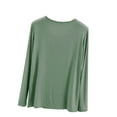 thumbnail image 5 of AherBiu Women's Pajama Tops Long Sleeve Crewneck Basic T Shirts Fall Loose Soft Comfy Pjs Top Sleep Shirt, 5 of 6