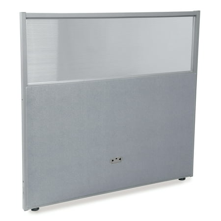 OFM RiZe Series Model PG4748 47" x 48" Vinyl Panel with Polycarbonate, Gray with Gray Frame