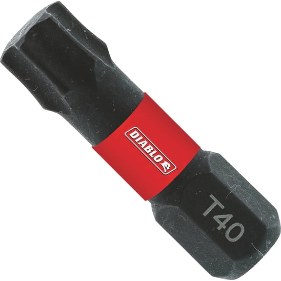 Diablo Torx Drive Bits for Installing and Removing Fasteners - 1/4-Inch Hex Shank, T40 Screwdriver Head, 1-Inch Length, 25-Pack - DT401P25