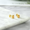 thumbnail image 5 of Gem Stone King 18K Yellow Gold Plated Silver Yellow Citrine Stud Earrings for Women Men (1.74 Cttw, Gemstone Birthstone, Emerald Cut 7X5MM), 5 of 5
