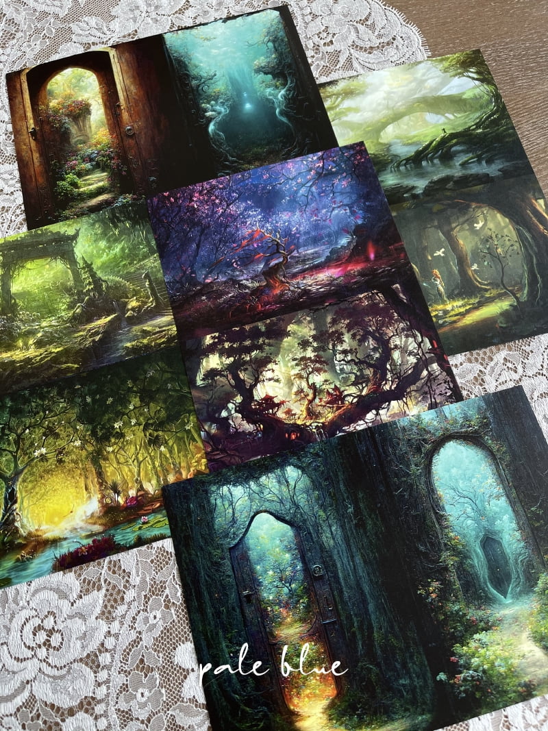 23 Sheets Enchanted Forest Scrapbook Paper - A5 Size DIY Junk Journal Material for Creative Crafting