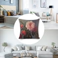 thumbnail image 2 of Pink flowers Linen toss pillowcase decoration pillowcase gifting preferred 20x20 inch cushion cover 4 sets sofa pillowcase sofa bedroom living room car, 2 of 6