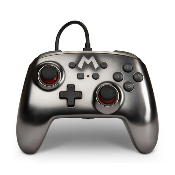 PowerA Enhanced Wired Controller for Nintendo Switch - Mario Silver, Nintendo Switch
