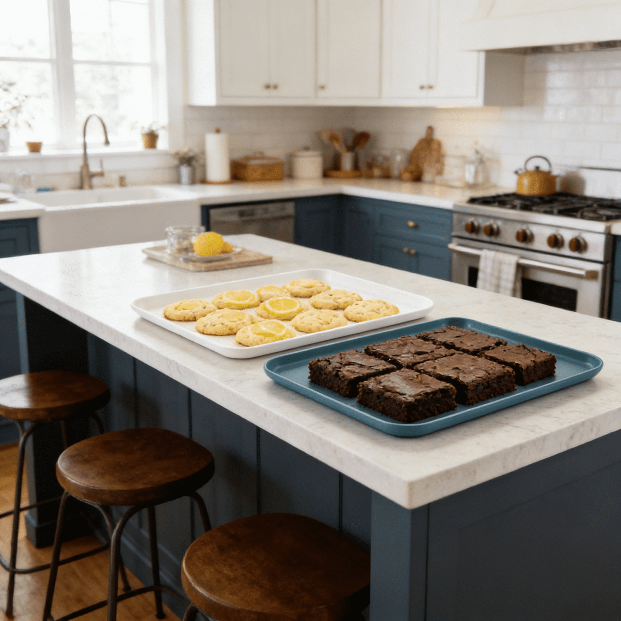 ACDANC 2026 New 2Pcs Baking Sheets Multipurpose Design Non Stick Cookie Baking Sheet for Cookies Cakes Bread Seamless Construction Cake Pans