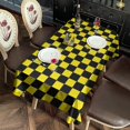 thumbnail image 2 of Yellow and Black Checkered Pattern Rectangle Tablecloth 60"x102",Waterproof Polyester Rectangle Table Cloth, Wipeable Spillproof Polyester Tablecloth for Dining, Camping, Indoor and Outdoor, 2 of 6