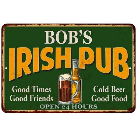 BOB'S Irish Pub Personalized Beer Metal Sign Bar Decor 8x12 208120013269