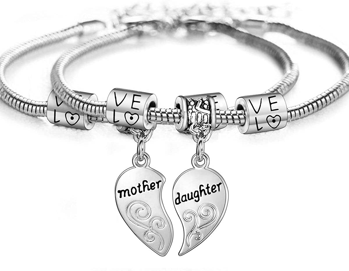 2PCs Matching Heart Mother Daughter 