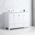 thumbnail image 2 of 48" Bathroom Vanity Combo in White with Ceramic Sink | Perfect for Bathroom Organization | Meticulously Made of Solid Wood and MDF | Silent Soft-Close for Better Routine, 2 of 7