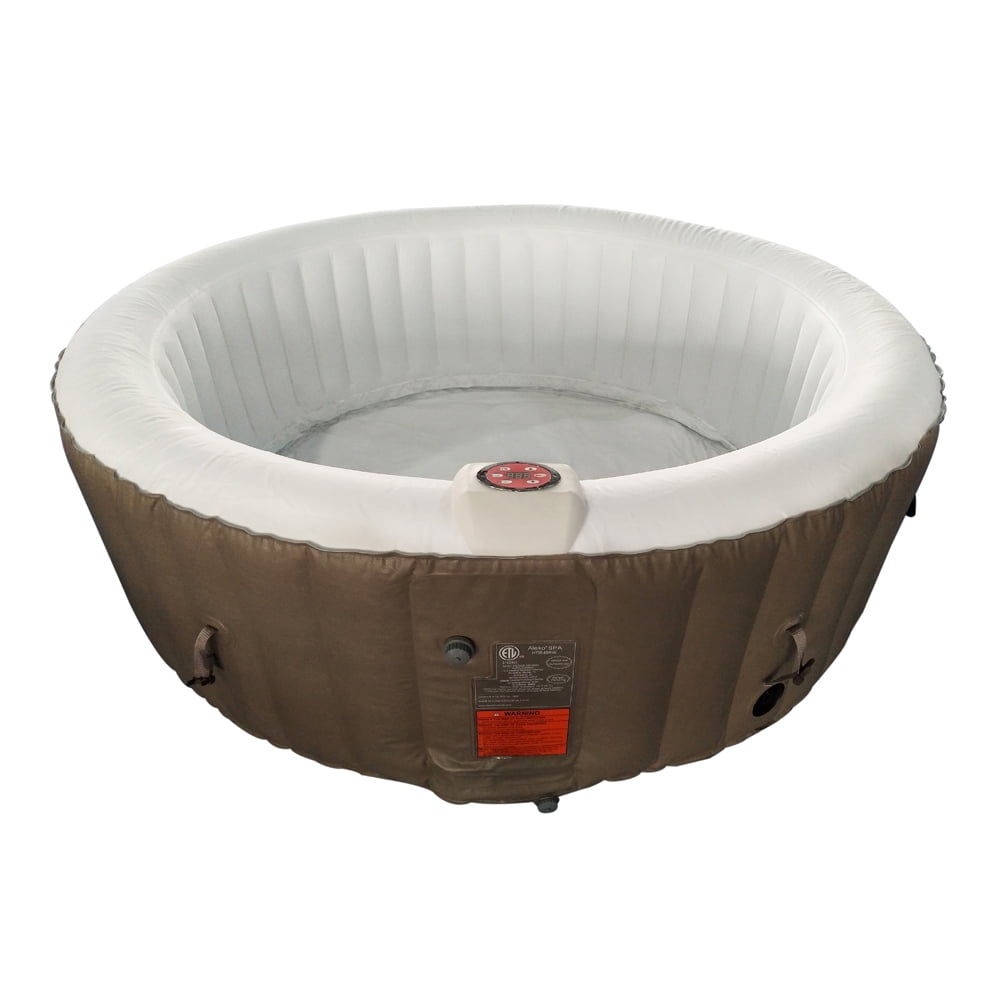 ALEKO HTIR4BRW Round Inflatable Hot Tub Spa With Cover 4 Person 210