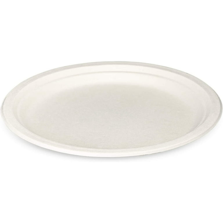 Comfy Package 100% Compostable 9 Inch Heavy-Duty Paper Plates [250