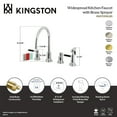 thumbnail image 4 of Kingston Brass KS8726DKLBS Kaiser Double-Handle 4-Hole Widespread Kitchen Faucet with Brass Sprayer in Polished Nickel, 4 of 5
