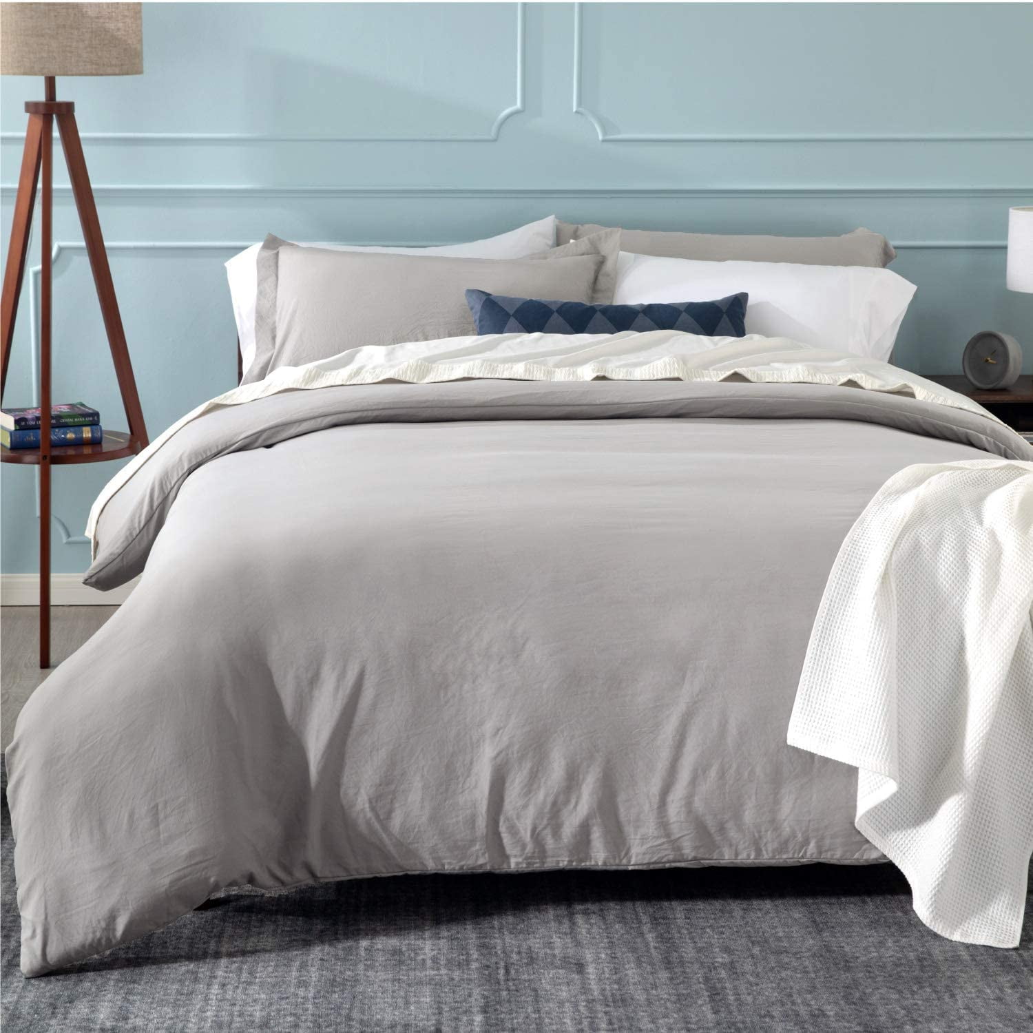 light grey twin duvet cover