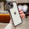 thumbnail image 2 of Clear Glitter for iPhone 15 Plus Case, Luxury Bling Sparkly Diamond Rhinestones Cute Case for Women Girls, Soft Silicone Plating Bumper Transparent Slim Cover for iPhone 15 Plus 6.7" (Pink), 2 of 4