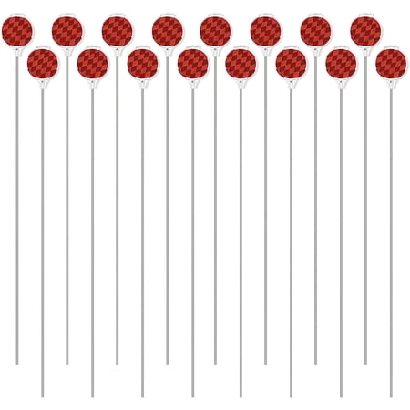 8 Pack Red Reflective Driveway Markers - 36.5" Metal Posts, Double-Sided For Snow Plow & Night