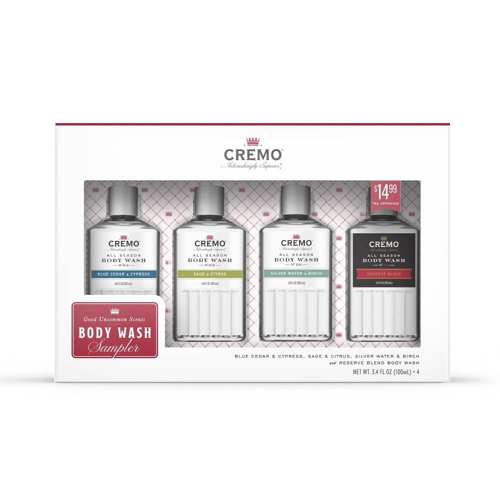 Cremo All Season Body Wash Sampler Giftset for Men & Women, Elevate