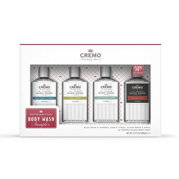 Cremo All Season Body Wash Sampler Giftset for Men & Women, Elevate