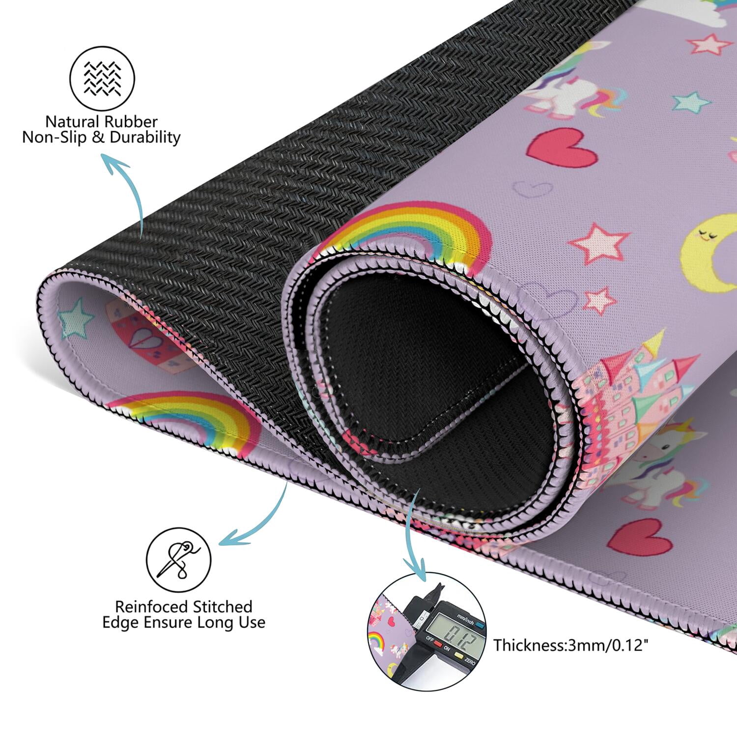Cute Horse Mahjong Mat for Table, 31.5*31.5in Anti Slip American Mahjong Table Cloth, Noise Reduction, Neoprene Mah jongg Mat with Carrying Bag & 3 Dices, Mahjong Sets Gift, Board Tile Games Mats
