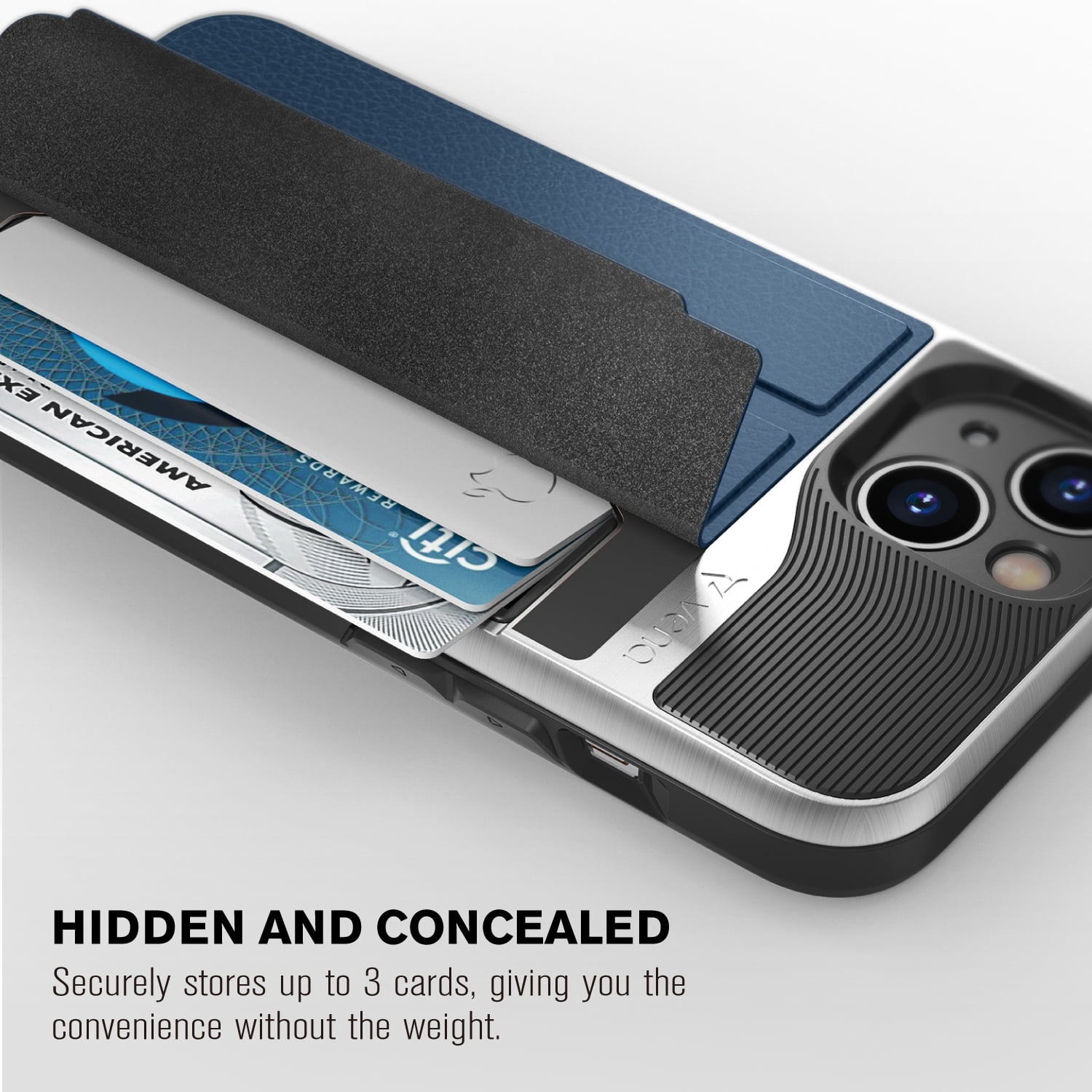 Vena Wallet Case Compatible with Apple iPhone 13 (6.1"-inch), vCommute (Military Grade Drop Protection) Flip Leather Cover Card Slot Holder with Kickstand (Blue)