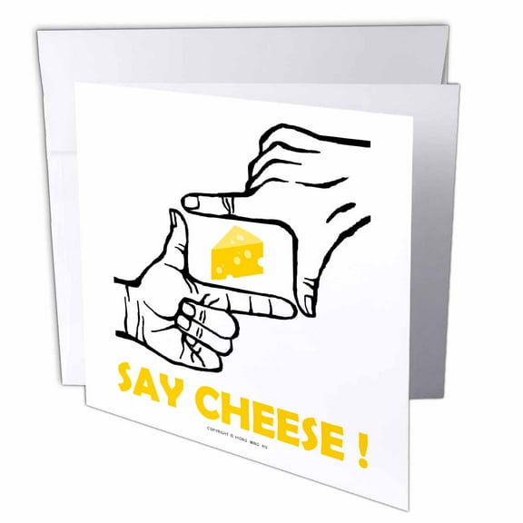 3dRose, Say Cheese, 6 Greeting Cards with envelopes