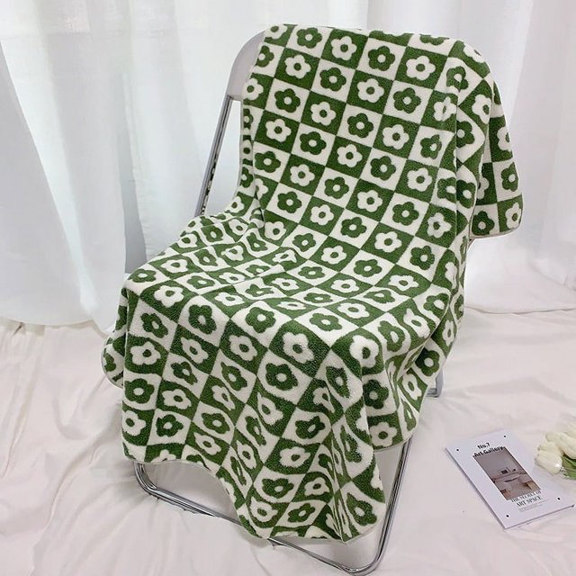 Toalla de baño de estilo coral grueso con diseño de cuadros cuadrados y flores, absorbente, de algodón suave, para el hogar, para invierno
