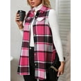 thumbnail image 3 of Cuteduck Womens Sleeveless Plaid Vest Wool Blazer Jackets Cardigan Outerwear Fall Winter Tops S-2XL, 3 of 7