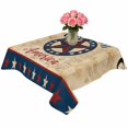 thumbnail image 2 of Pastriotic USA Flag Table Cloth Waterproof Tablecloths, Texas Star Vintage Brown 4th of July Tablecloth Dining Table Cover for Kitchen Party Tabletop Outdoor, Square Tablecloth 54x54 Inch, 2 of 9